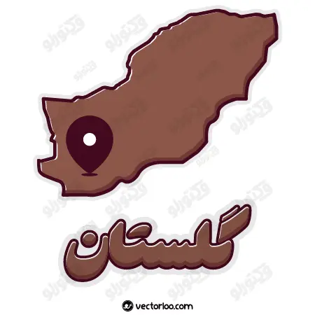 وکتور نقشه گلستان با اسم استان 1