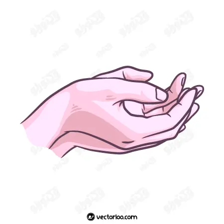 وکتور دست خانوم در حال دعا کارتونی 1