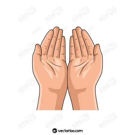 وکتور دست در حال دعا کنار هم کارتونی 1