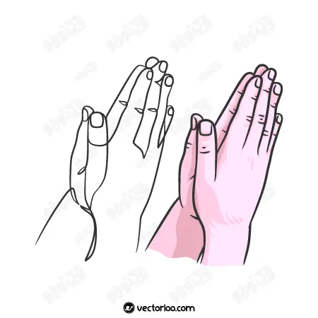 وکتور دست های چسبیده به هم در حال دعا 1