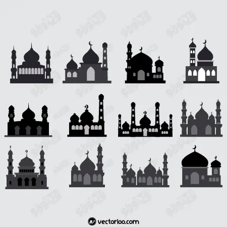وکتور ساختمان مسجد در چندین طرح 1