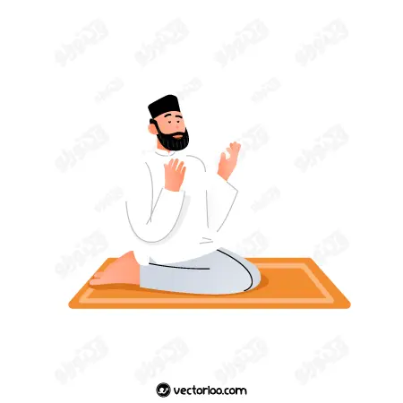 وکتور مرد در حال دعای نماز کارتونی 1