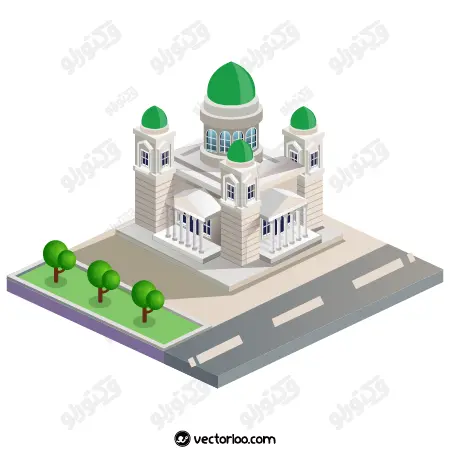 وکتور مسجد ایزومتریک سه بعدی 1