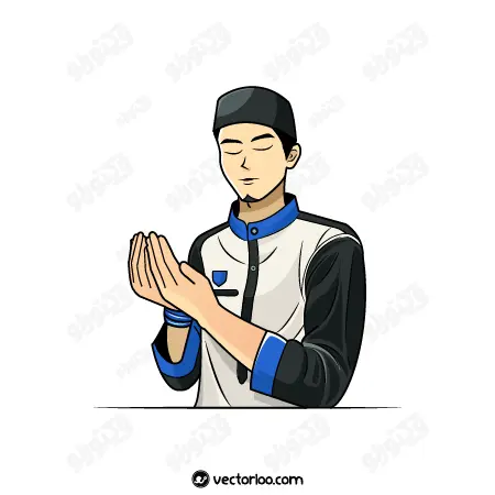 وکتور پسر جوان در حال دعا 1