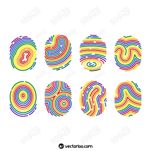 وکتور اثر انگشت رنگارنگ 1