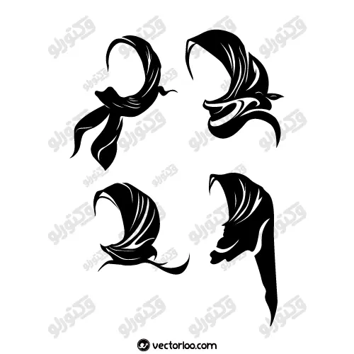 وکتور سیلوئت روسری حجابی 1