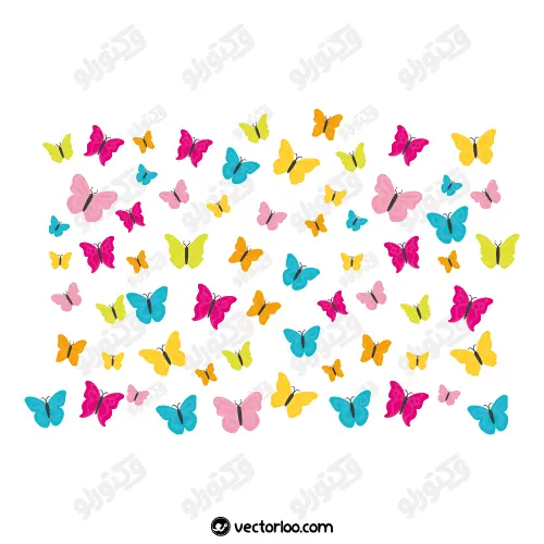 وکتور مجموعه پروانه های رنگی 1