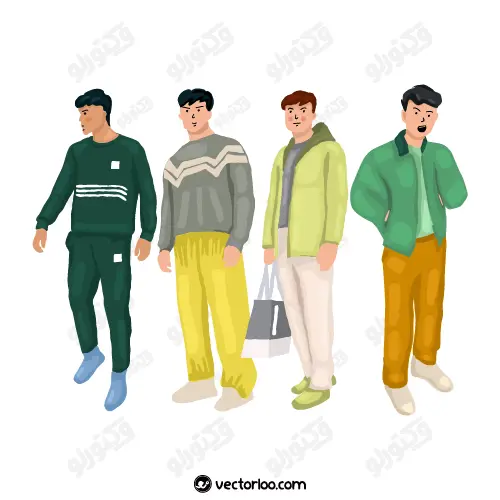 وکتور مد لباس مردانه در چهار طرح 1