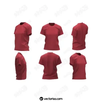 وکتور موکاپ تی شرت زنانه قرمز 1