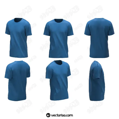 وکتور موکاپ تی شرت مردانه در زوایای مختلف 1