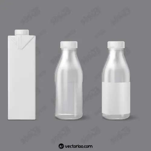 وکتور موکاپ پاکت شیر کاغذی و شیشه ای 1