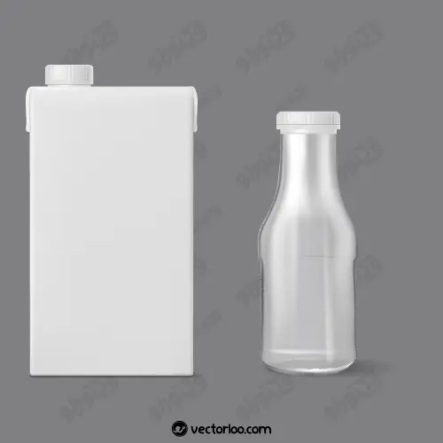 وکتور موکاپ پاکت شیر کاغذی و شیشه ای 2
