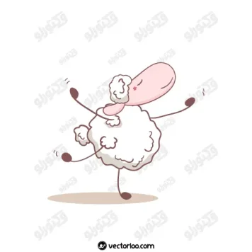 وکتور نقاشی گوسفند در حال رقصیدن 1