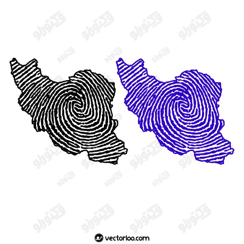 وکتور نقشه ایران اثر انگشت 3