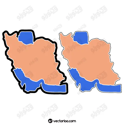 وکتور نقشه ایران در دو حالت 1