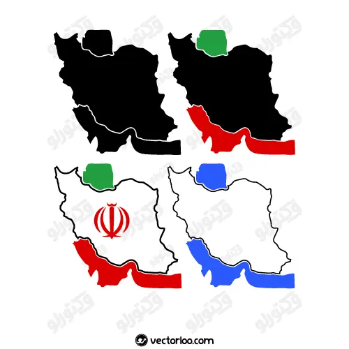 وکتور نقشه ایران در چهار حالت 1