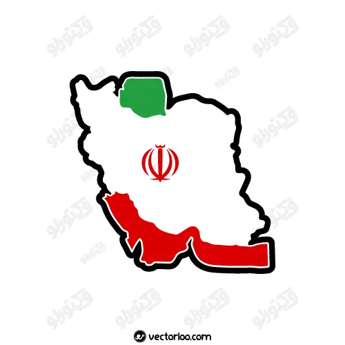 وکتور نقشه ایران پرچم رنگی 1