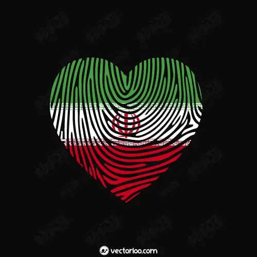 وکتور پرچم ایران اثر انگشت قلب 1