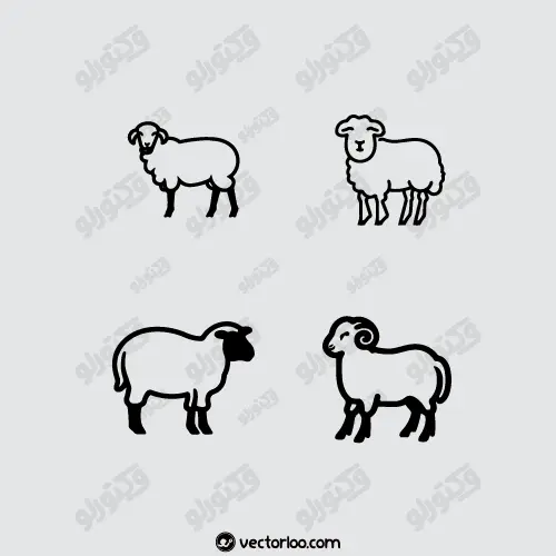 وکتور گوسفند و بز مناسب لوگو 1