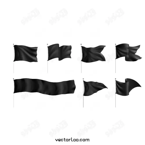 وکتور مجموعه پرچم سیاه 1
