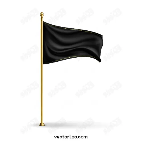 وکتور پرچم سیاه با پایه طلایی 1