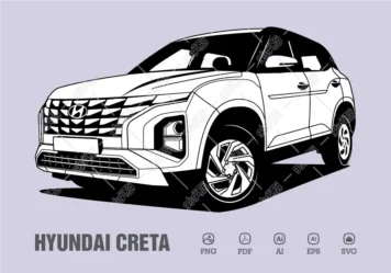 وکتور هیوندای کرتا مشکی
