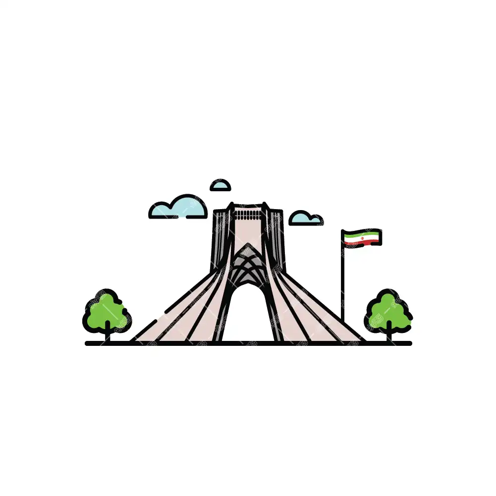 وکتور آیکون برج آزادی کارتونی