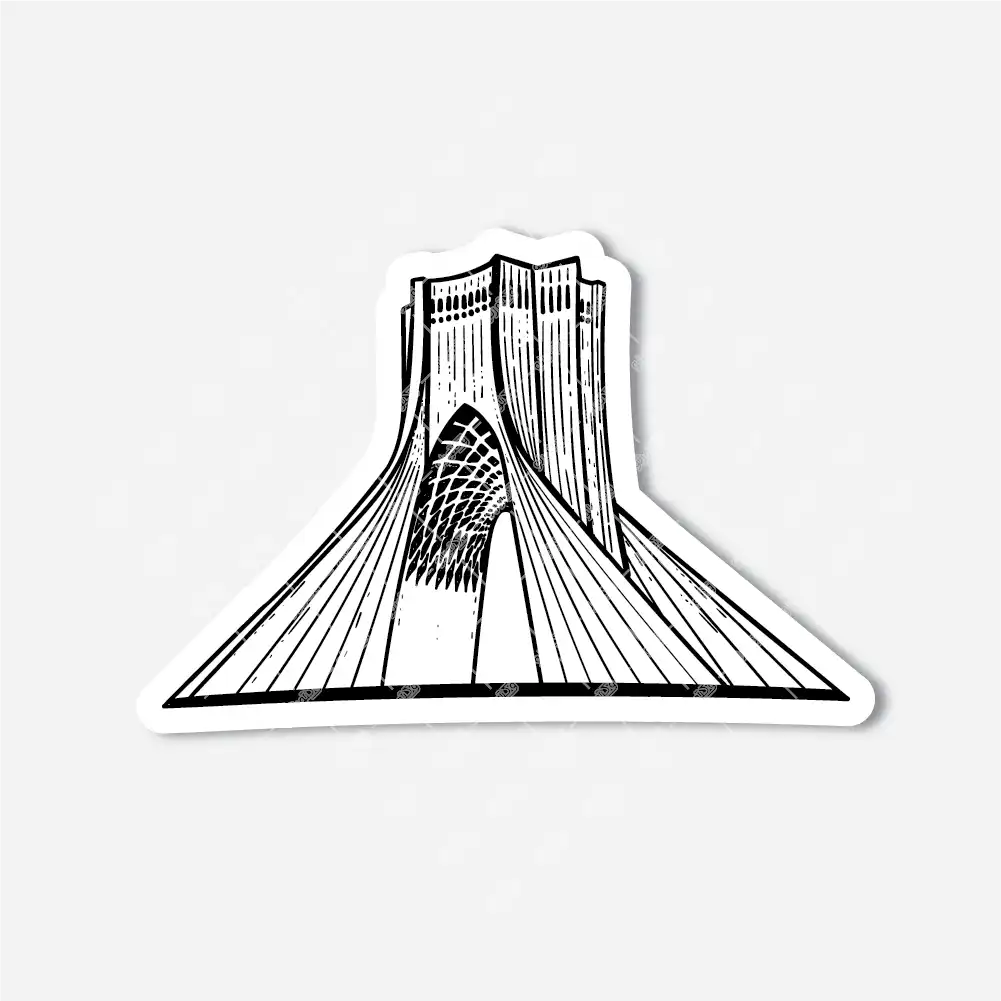 وکتور برج آزادی دید جانبی رسم دست