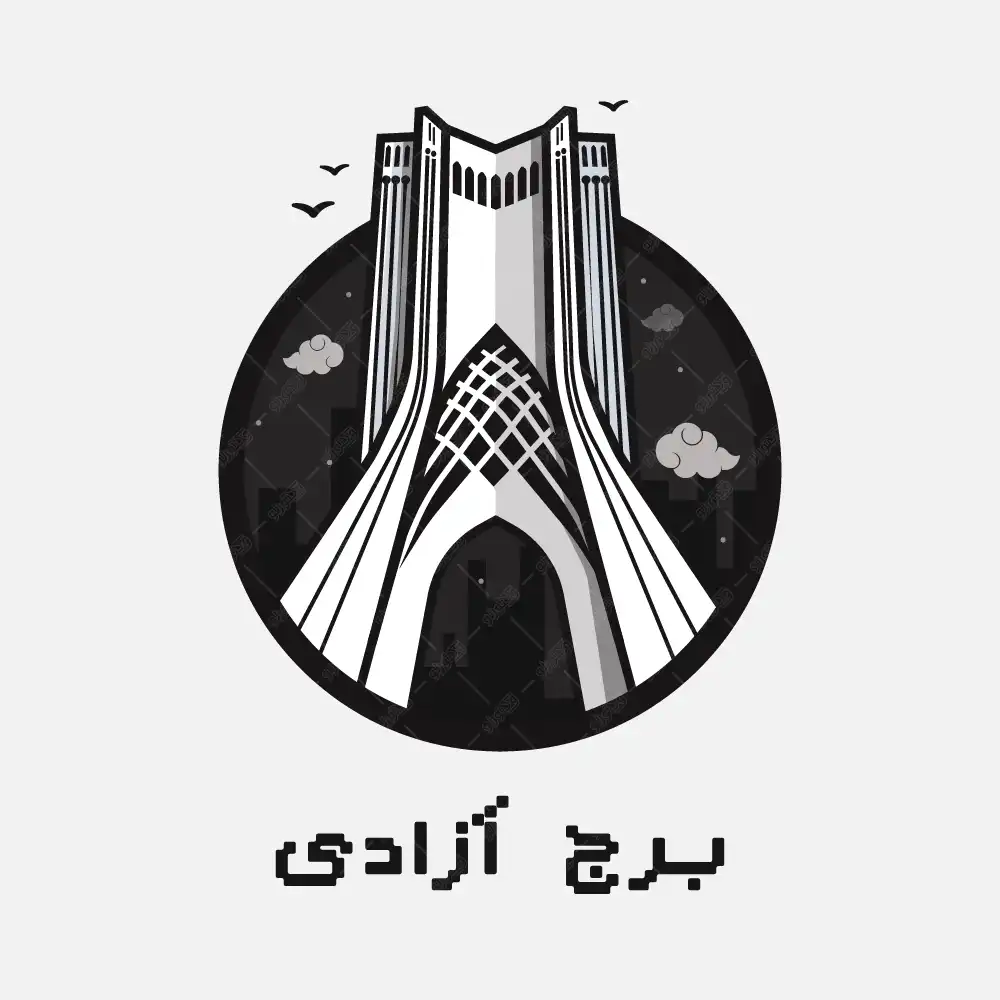 وکتور تصویر برج آزادی سیاه و سفید