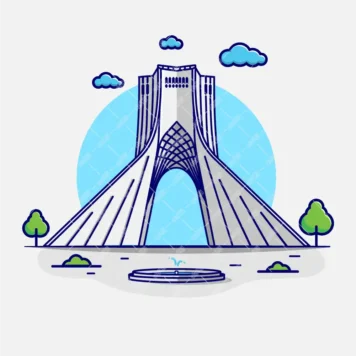 وکتور تصویرسازی برج آزادی رنگی