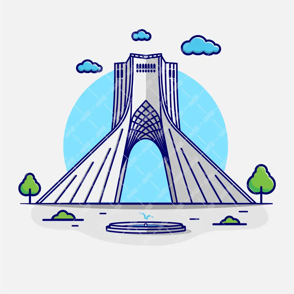 وکتور تصویرسازی برج آزادی رنگی